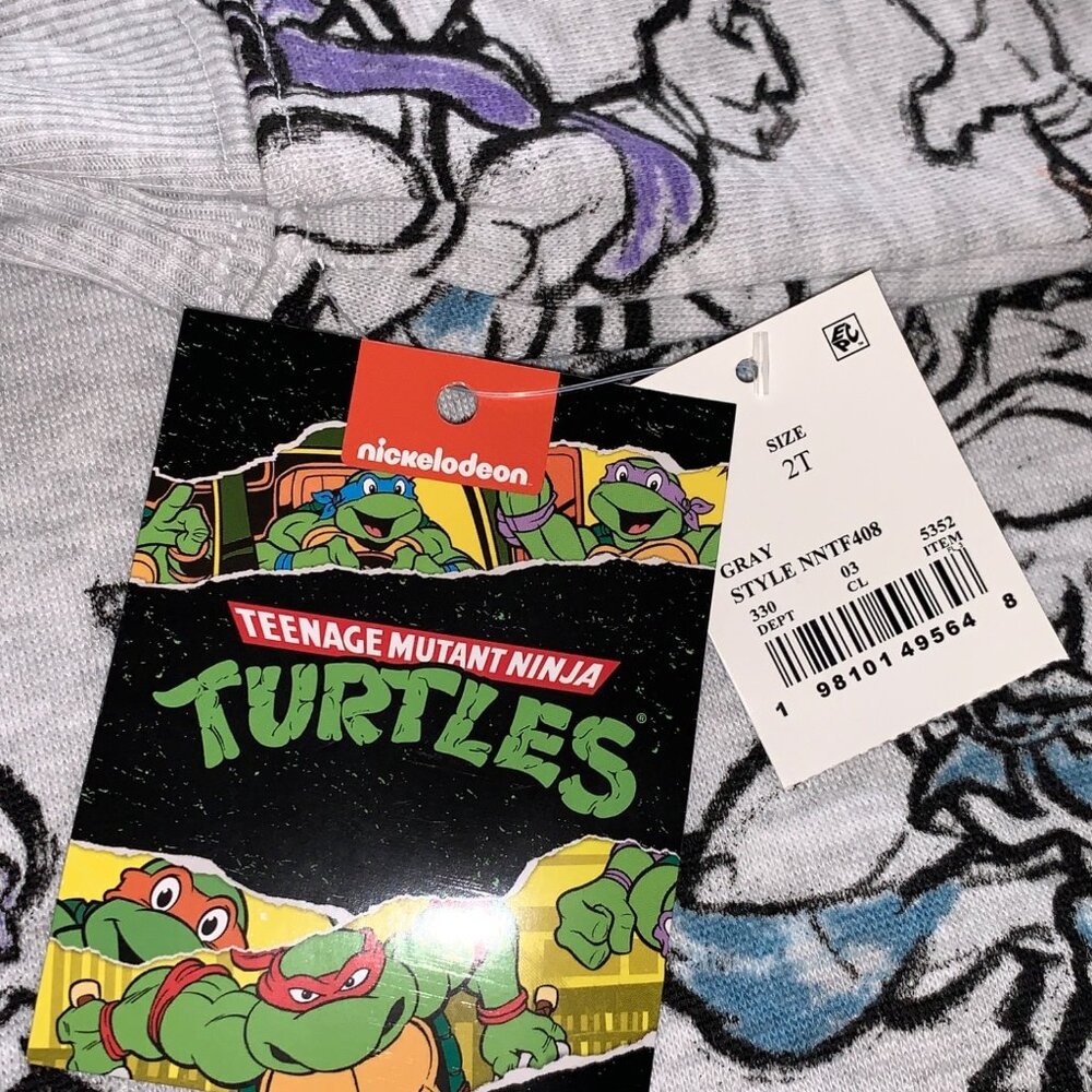 Nickelodeon Teenage Mutant Ninja Turtles Kids Sweatshirt Gray Graphic Design 2T - Picture 7 of 8